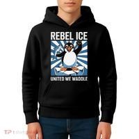 Rebel Ice United We Waddle Flippers Up I Stand With Kids Hoodie thumb 4