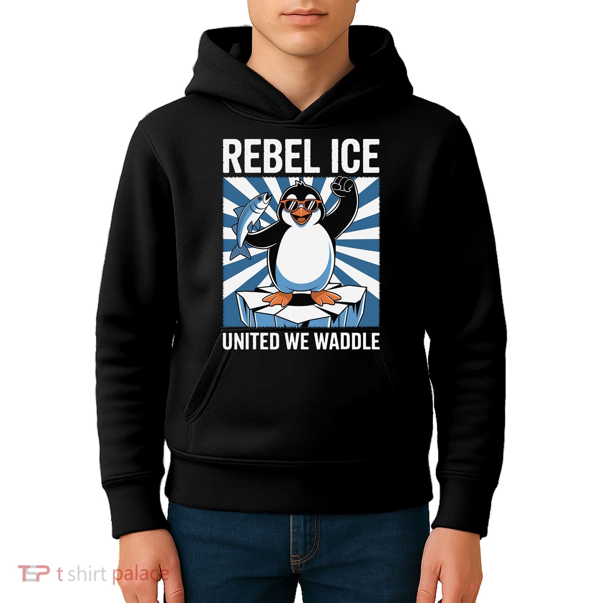 Rebel Ice United We Waddle Flippers Up I Stand With Kids Hoodie