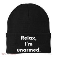 Relax I’M Unarmed Funny Amputee Beanie thumb 0