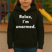 Relax I’M Unarmed Funny Amputee Kids Hoodie thumb 3