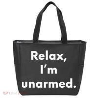 Relax I’M Unarmed Funny Amputee Tote Bag thumb 0