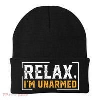Relax I’M Unarmed Funny Hand Amputee Beanie thumb 0