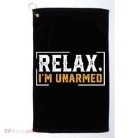 Relax I’M Unarmed Funny Hand Amputee Golf Towel thumb 0