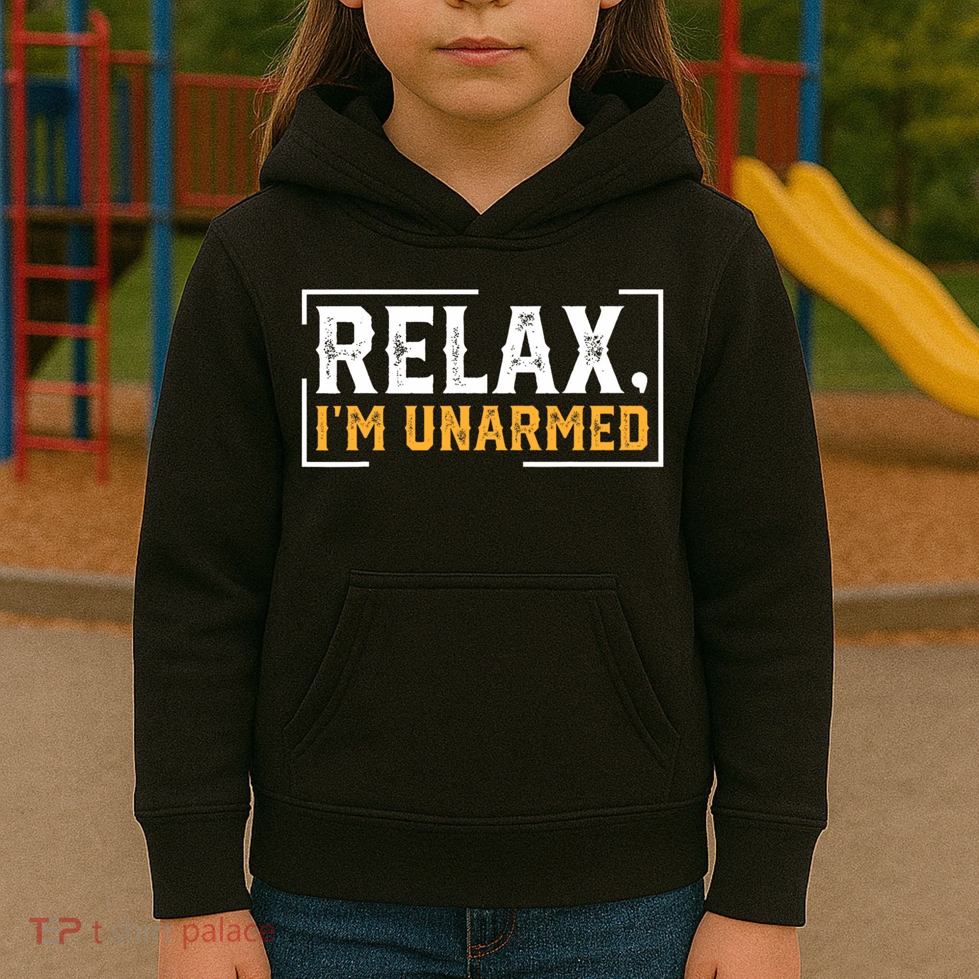 Relax I’M Unarmed Funny Hand Amputee Kids Hoodie