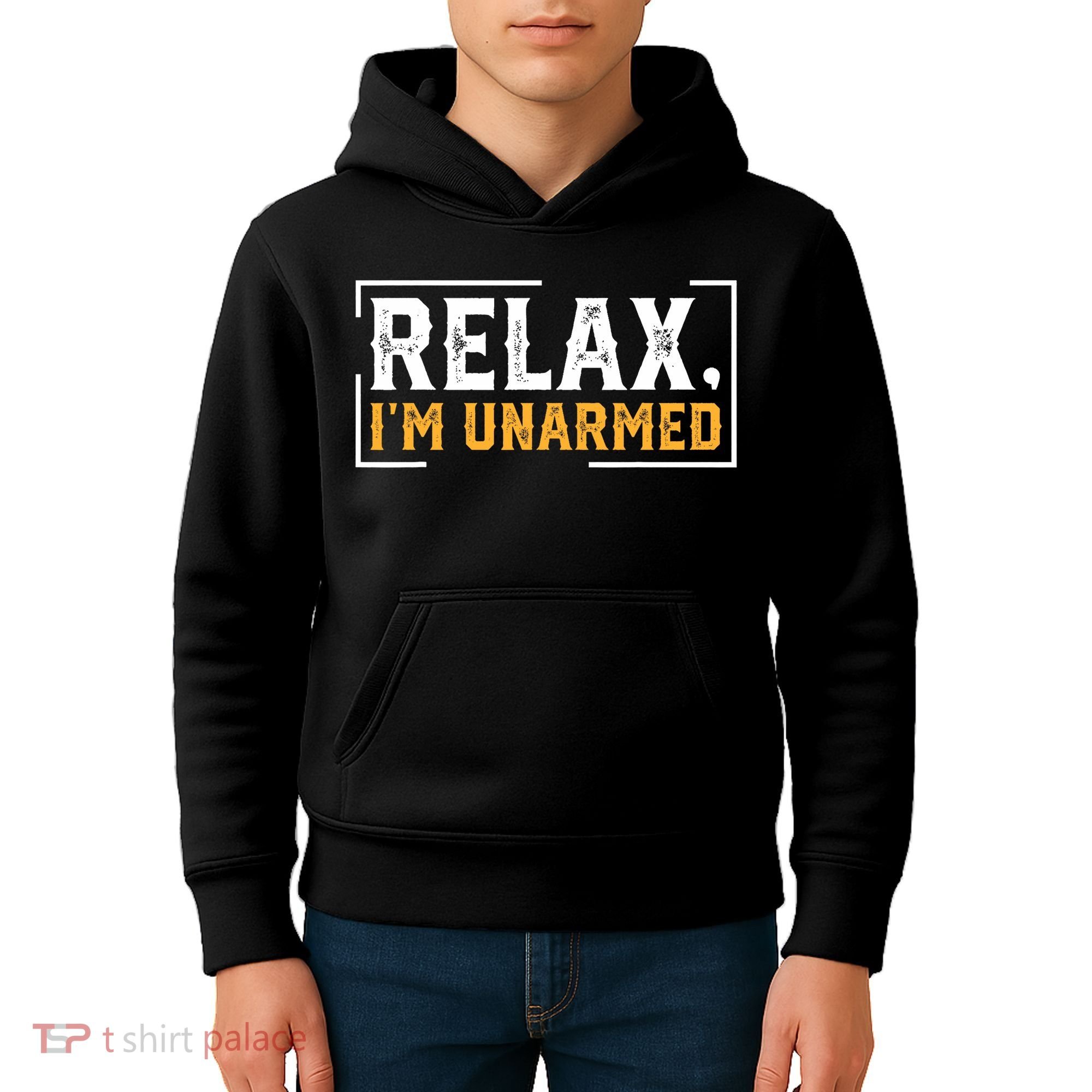 Relax I’M Unarmed Funny Hand Amputee Kids Hoodie