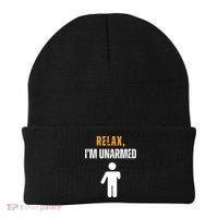 Relax Im Unarmed Funny Hand Amputee Beanie thumb 0