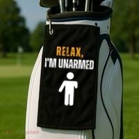 Relax Im Unarmed Funny Hand Amputee Golf Towel thumb 2