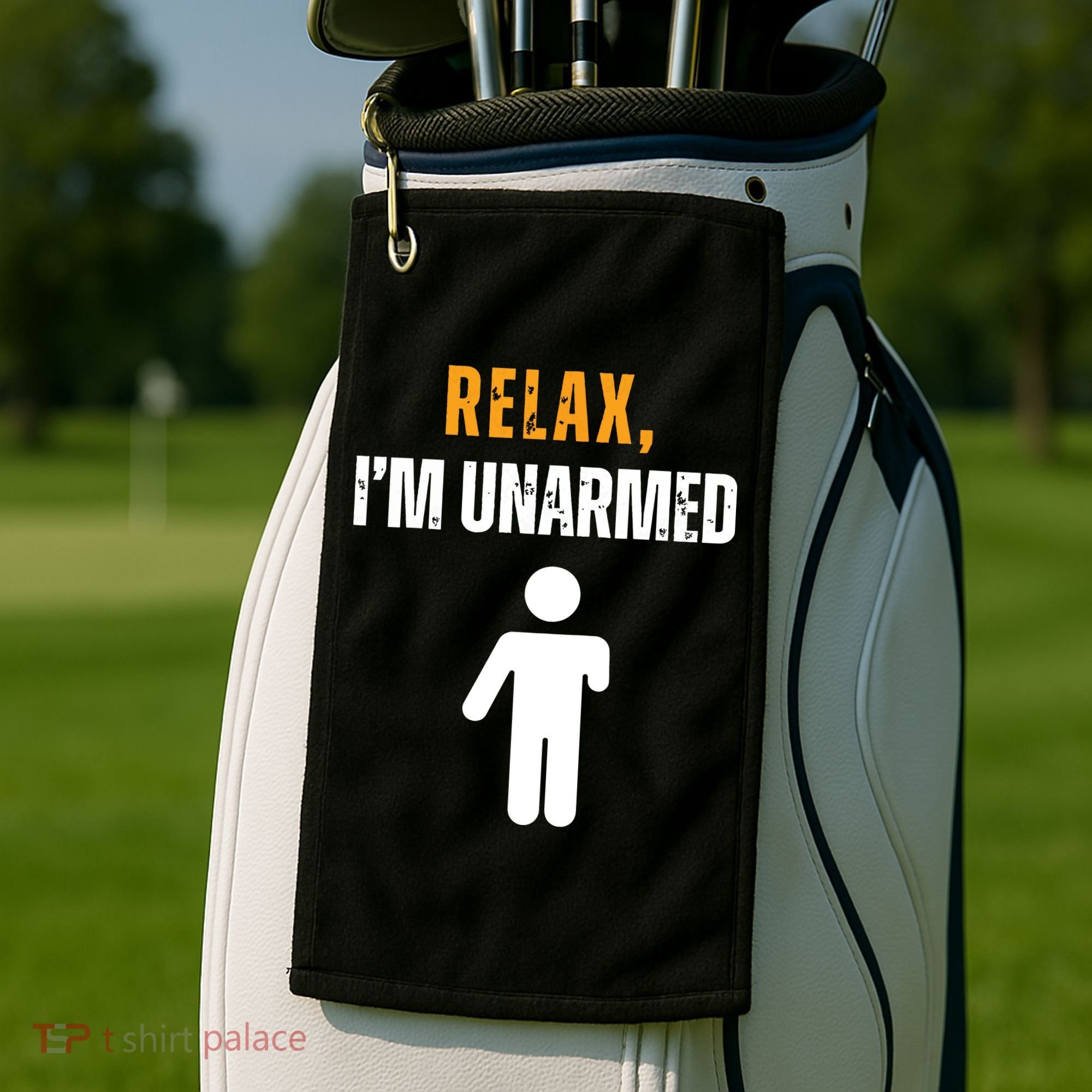 Relax Im Unarmed Funny Hand Amputee Golf Towel