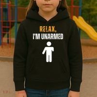 Relax Im Unarmed Funny Hand Amputee Kids Hoodie thumb 3