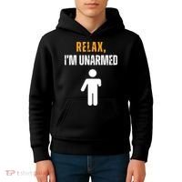 Relax Im Unarmed Funny Hand Amputee Kids Hoodie thumb 4