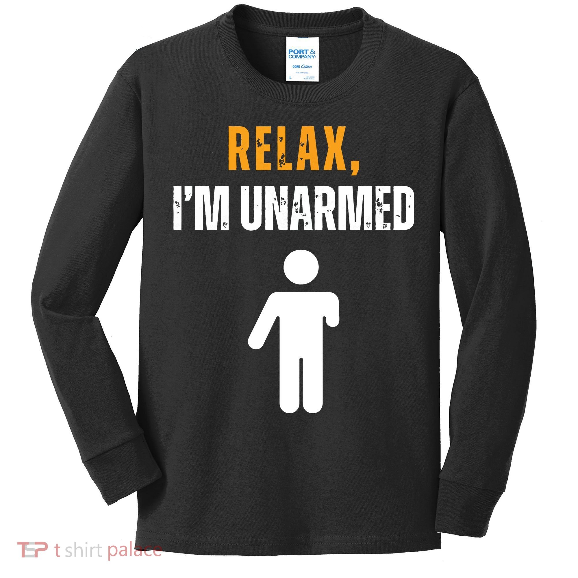 Relax Im Unarmed Funny Hand Amputee Kids Long Sleeve Shirt