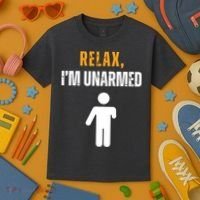 Relax Im Unarmed Funny Hand Amputee Kids T-Shirt thumb 3