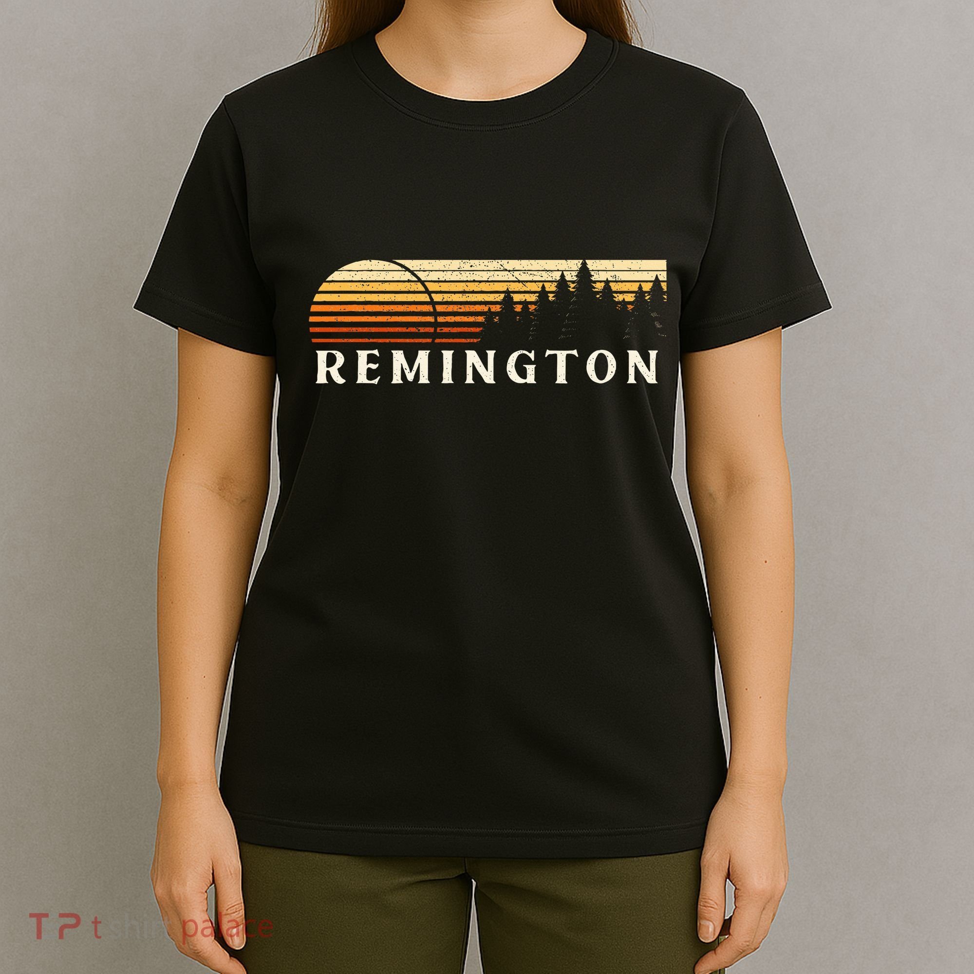 Remington In Vintage Evergreen Sunset Eighties T-Shirt