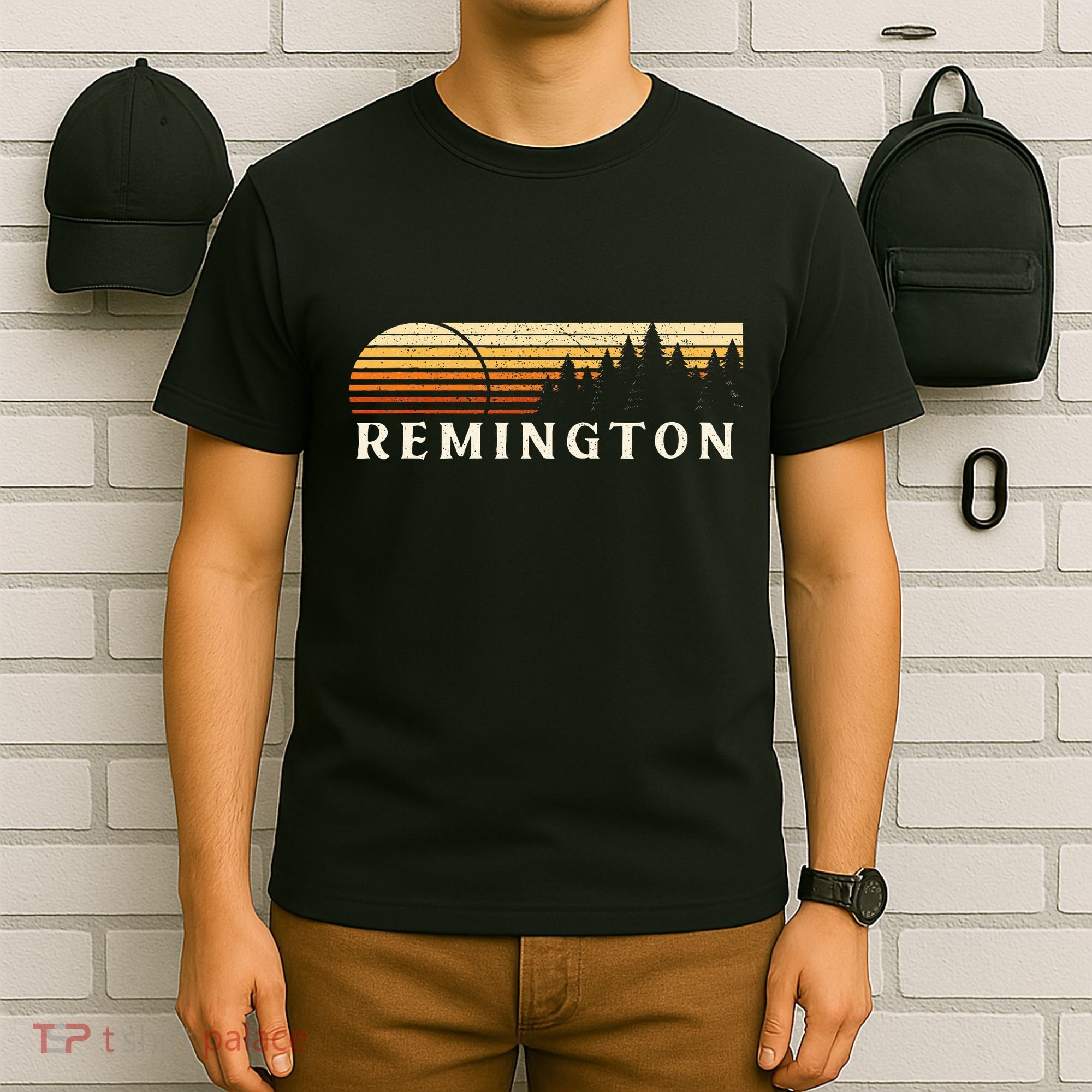 Remington In Vintage Evergreen Sunset Eighties T-Shirt