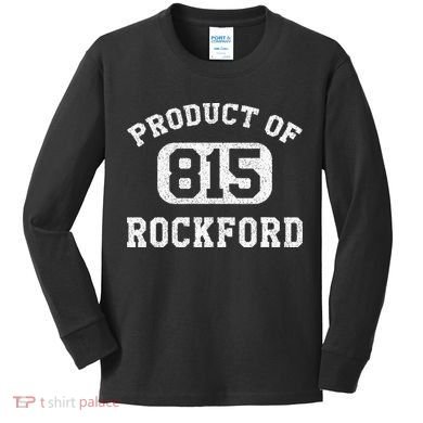 Rockford Illinois Vintage Retro Area Code Kids Long Sleeve Shirt