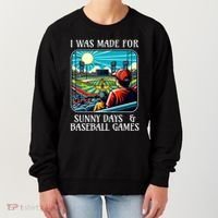 Retro I Was Made Sunny Days And Baseball Games Summer Funny Gift Women's Sweatshirt thumb 0