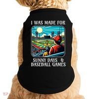 Retro I Was Made Sunny Days And Baseball Games Summer Funny Gift Doggie Tank thumb 0