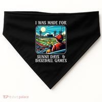 Retro I Was Made Sunny Days And Baseball Games Summer Funny Gift USA-Made Doggie Bandana thumb 0