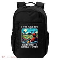 Retro I Was Made Sunny Days And Baseball Games Summer Funny Gift Backpack thumb 0
