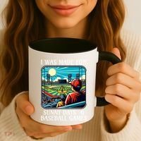 Retro I Was Made Sunny Days And Baseball Games Summer Funny Gift Coffee Mug thumb 3
