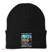 Retro I Was Made Sunny Days And Baseball Games Summer Funny Gift Beanie thumb 0