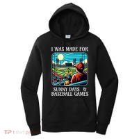 Retro I Was Made Sunny Days And Baseball Games Summer Funny Gift Women's Hoodie thumb 0