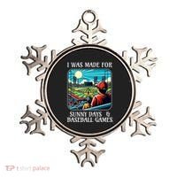 Retro I Was Made Sunny Days And Baseball Games Summer Funny Gift Ornament thumb 0