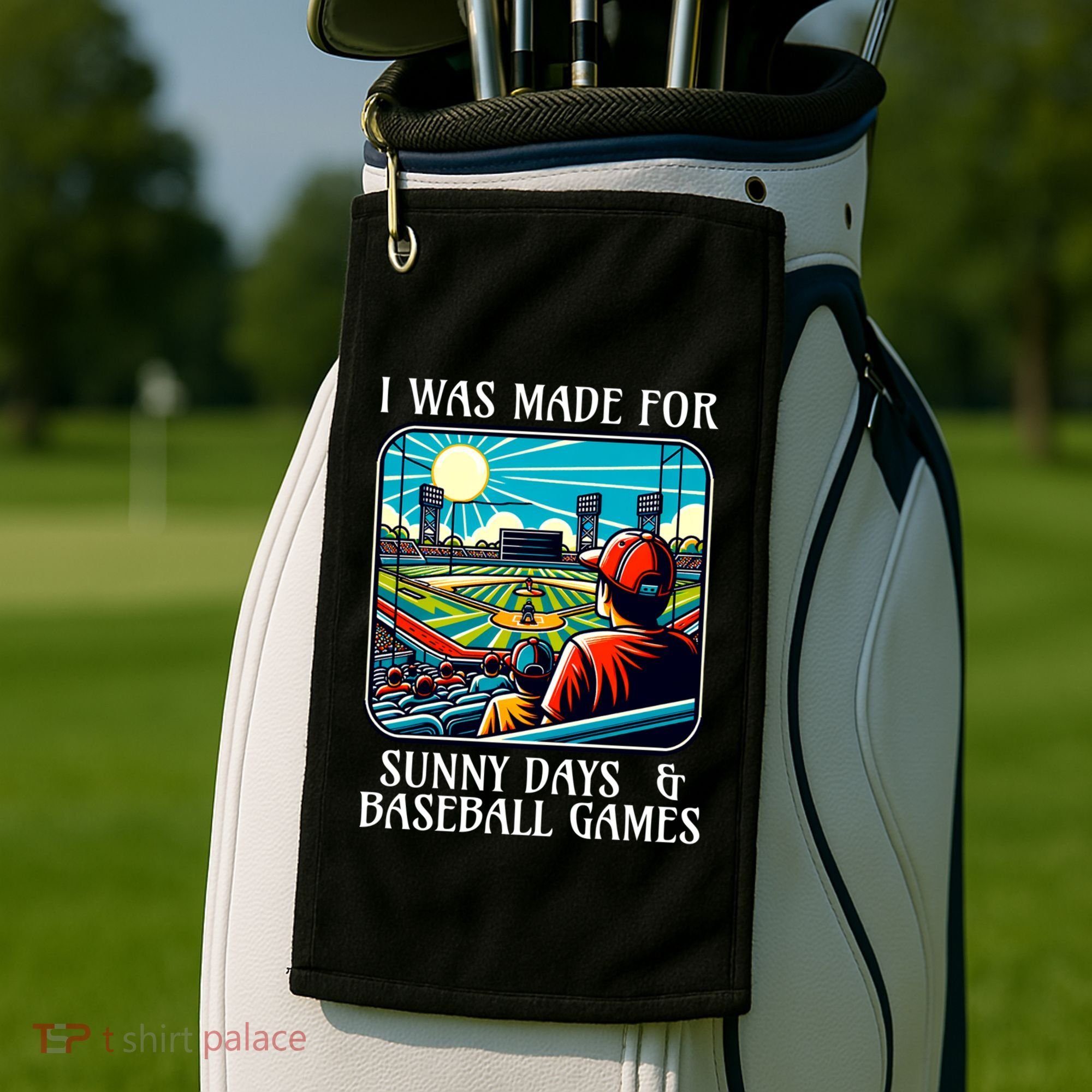 Retro I Was Made Sunny Days And Baseball Games Summer Funny Gift Golf Towel