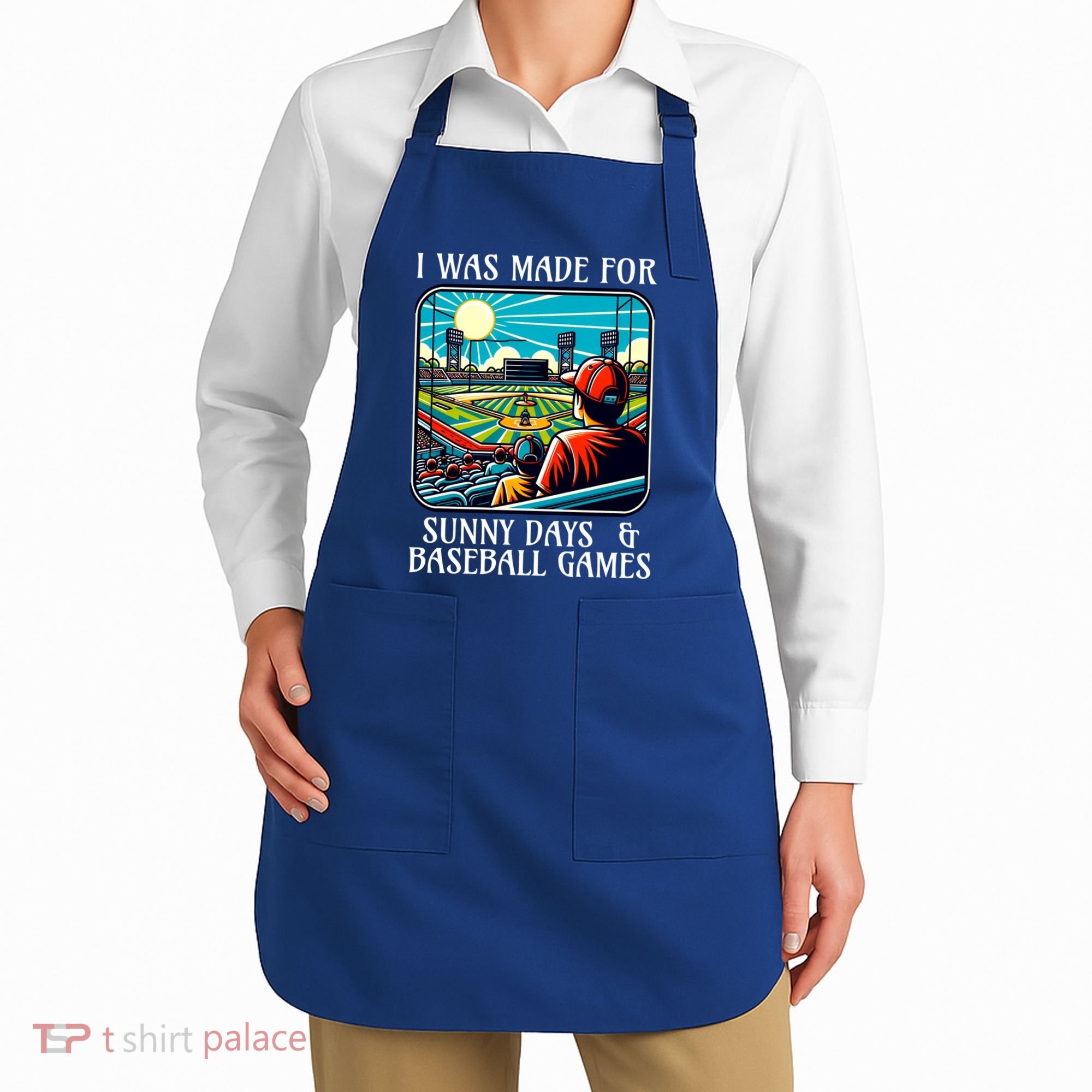 Retro I Was Made Sunny Days And Baseball Games Summer Funny Gift Apron