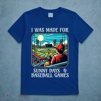 Retro I Was Made Sunny Days And Baseball Games Summer Funny Gift T-Shirt thumb 5