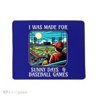 Retro I Was Made Sunny Days And Baseball Games Summer Funny Gift Mousepad thumb 0