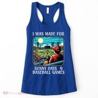 Retro I Was Made Sunny Days And Baseball Games Summer Funny Gift Women's Tank Top thumb 0