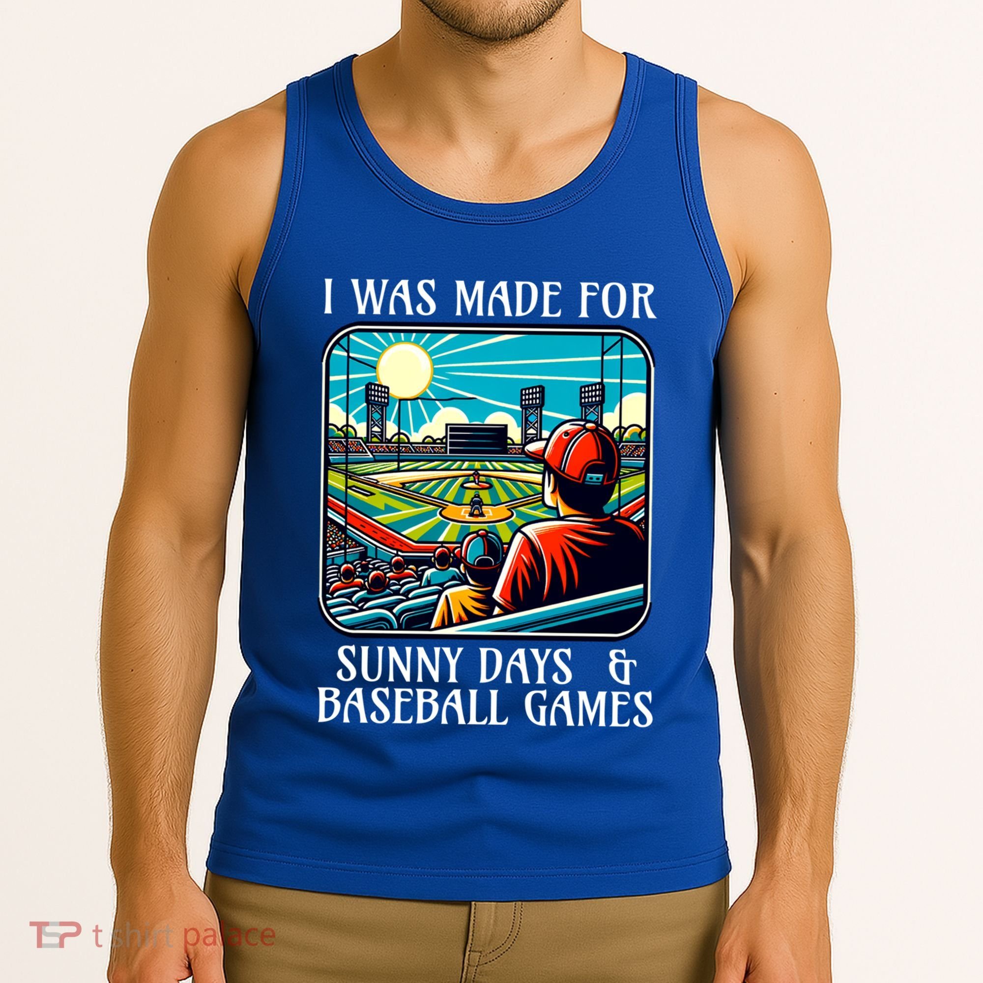 Retro I Was Made Sunny Days And Baseball Games Summer Funny Gift Tank Top