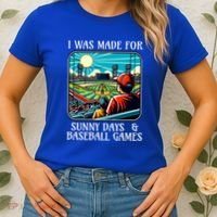 Retro I Was Made Sunny Days And Baseball Games Summer Funny Gift Women's T-Shirt thumb 2