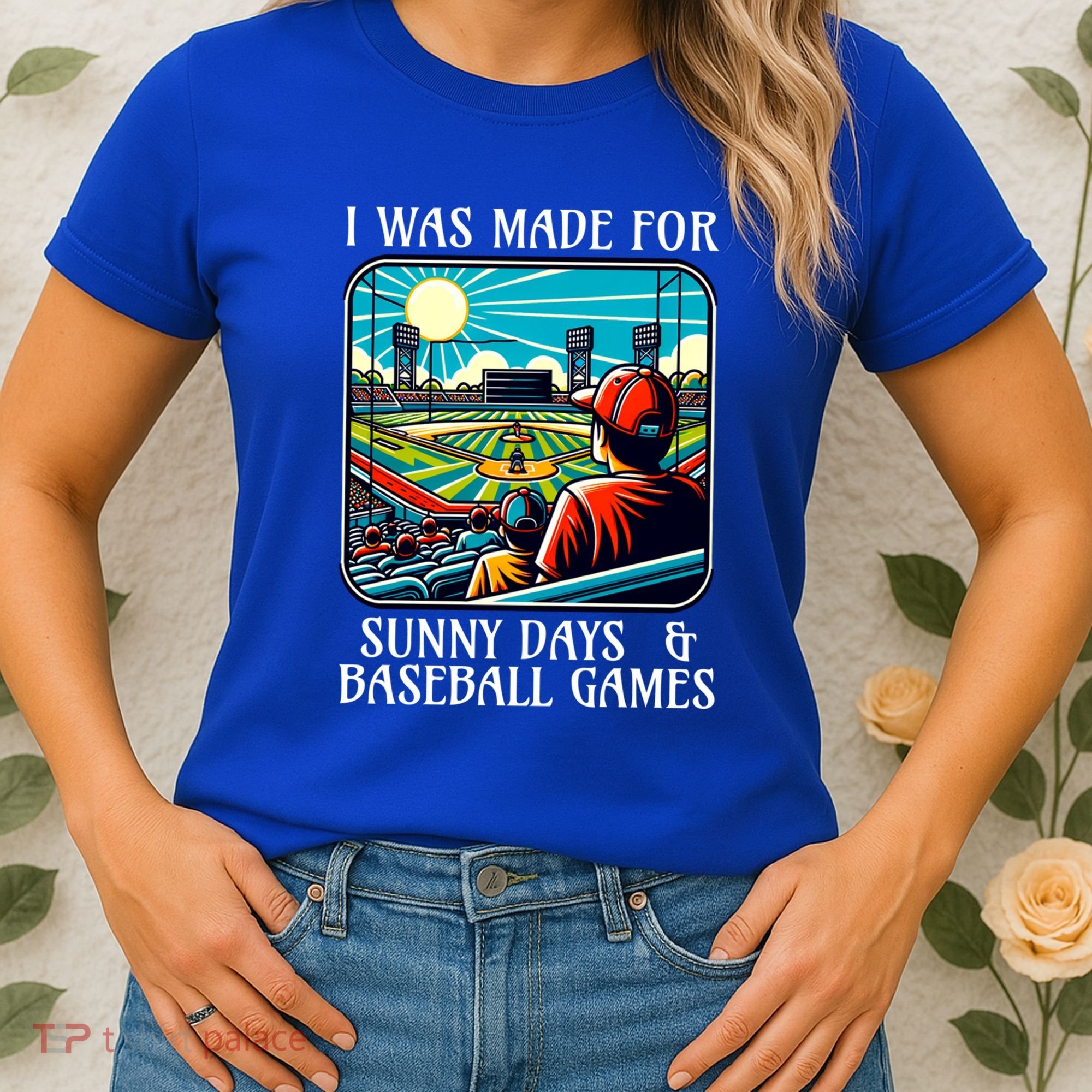 Retro I Was Made Sunny Days And Baseball Games Summer Funny Gift Women's T-Shirt