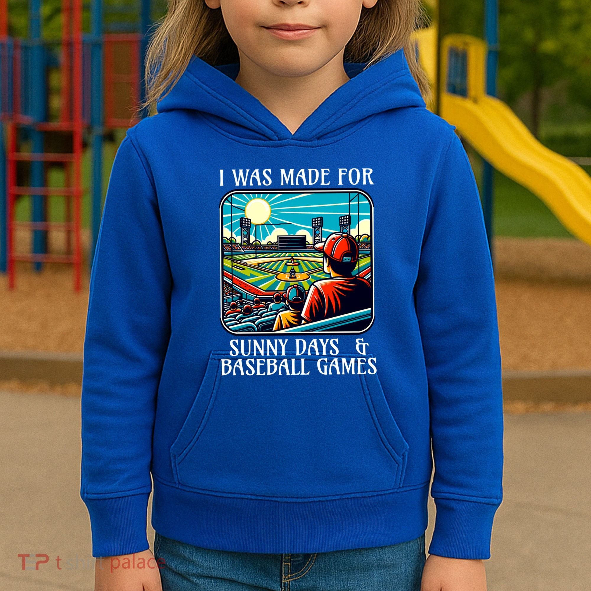 Retro I Was Made Sunny Days And Baseball Games Summer Funny Gift Kids Hoodie