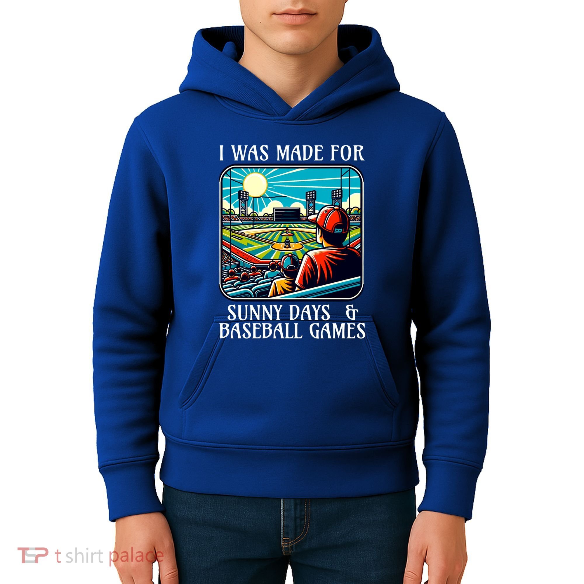 Retro I Was Made Sunny Days And Baseball Games Summer Funny Gift Kids Hoodie