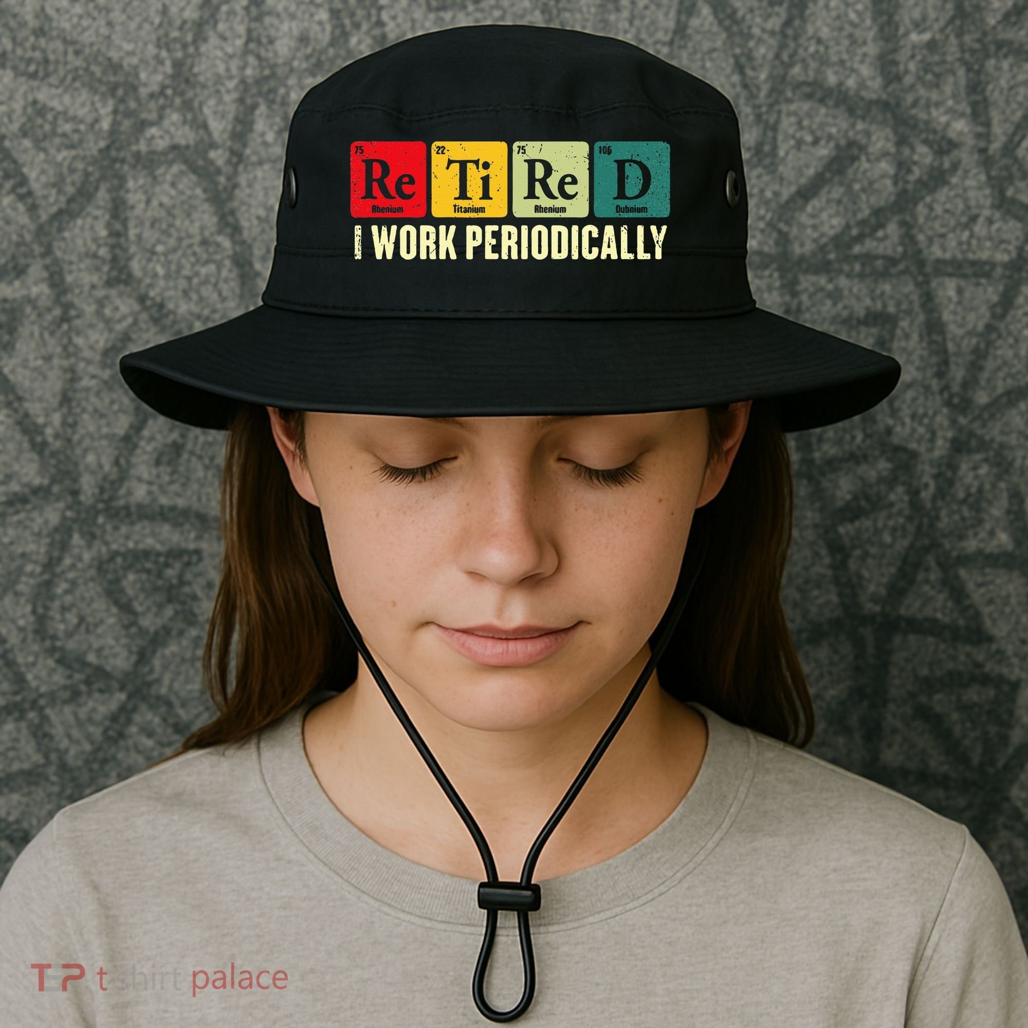 Retired I Work Periodically Science Chemistry Bucket Hat