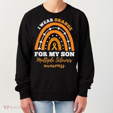 Rainbow I Wear Orange For My Son Multiple Sclerosis Great Gift Women's Sweatshirt