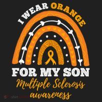 Rainbow I Wear Orange For My Son Multiple Sclerosis Great Gift Hat thumb 2