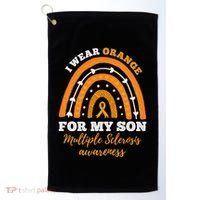 Rainbow I Wear Orange For My Son Multiple Sclerosis Great Gift Golf Towel thumb 0