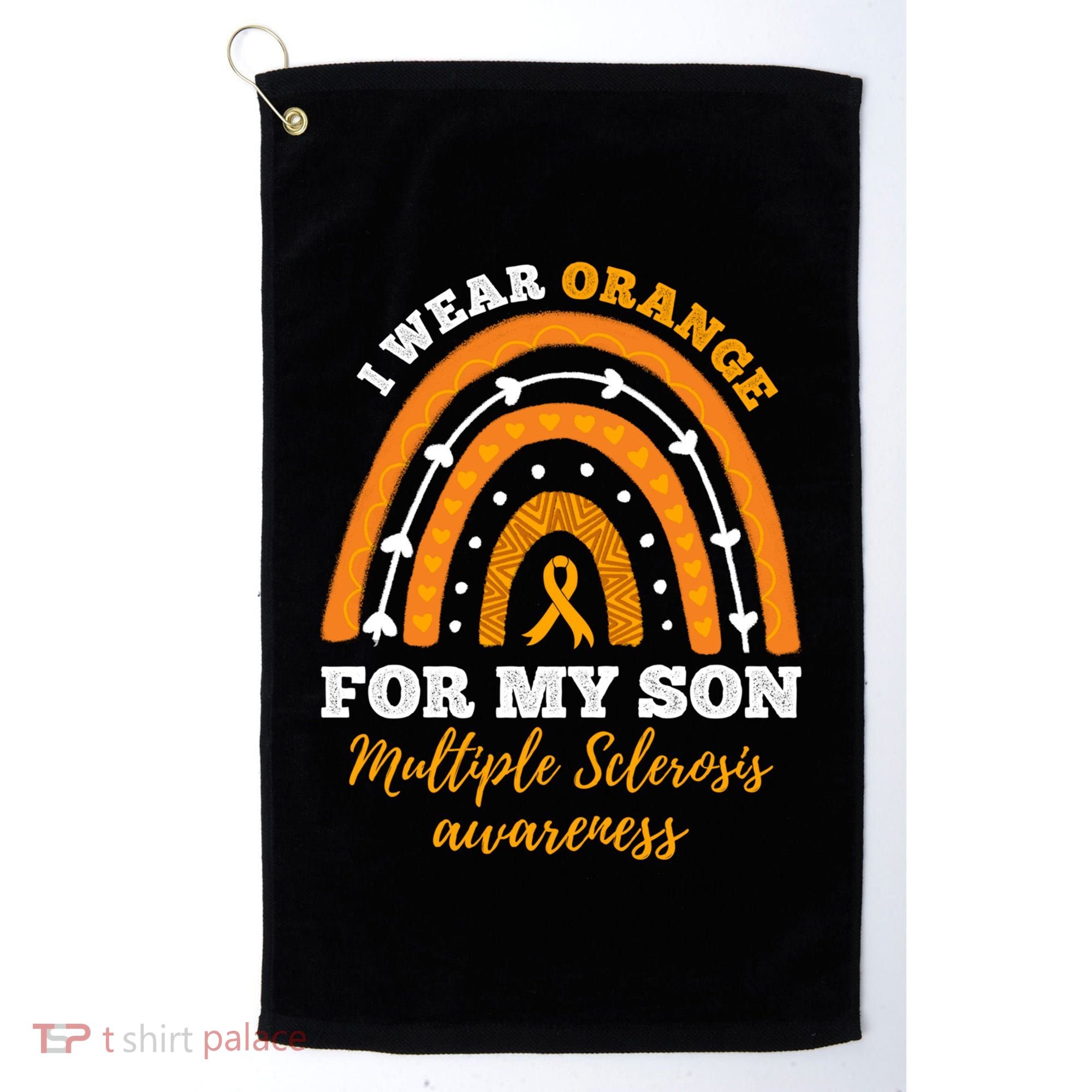 Rainbow I Wear Orange For My Son Multiple Sclerosis Great Gift Golf Towel