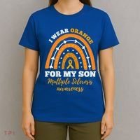 Rainbow I Wear Orange For My Son Multiple Sclerosis Great Gift T-Shirt thumb 4
