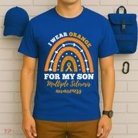 Rainbow I Wear Orange For My Son Multiple Sclerosis Great Gift T-Shirt thumb 6