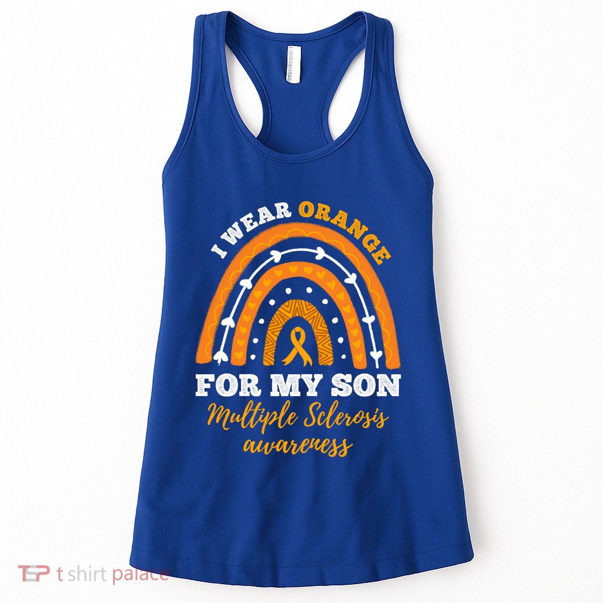 Rainbow I Wear Orange For My Son Multiple Sclerosis Great Gift Women's Tank Top