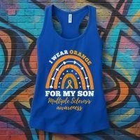 Rainbow I Wear Orange For My Son Multiple Sclerosis Great Gift Women's Tank Top thumb 3