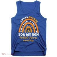 Rainbow I Wear Orange For My Son Multiple Sclerosis Great Gift Tank Top thumb 0