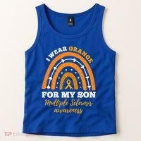 Rainbow I Wear Orange For My Son Multiple Sclerosis Great Gift Tank Top thumb 2