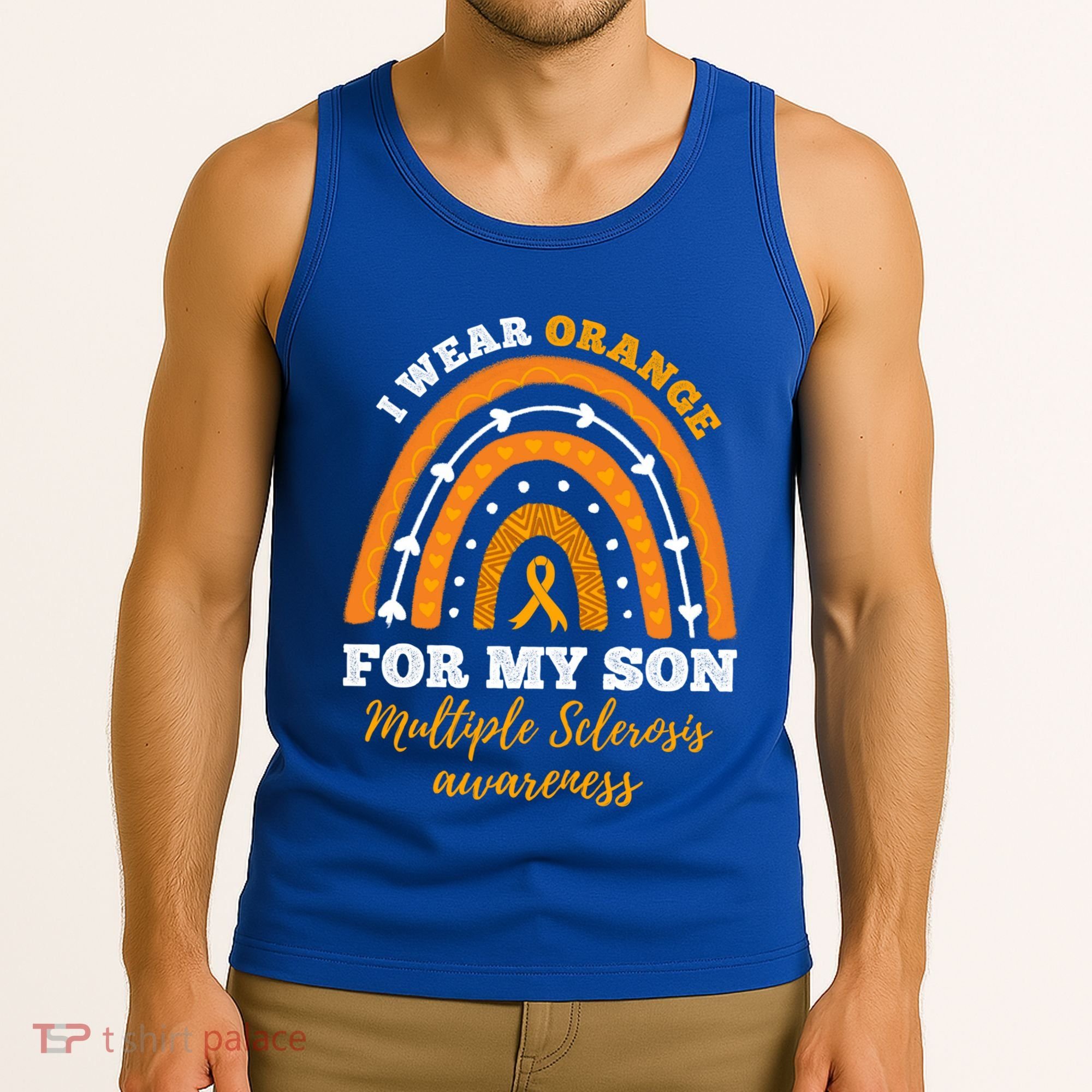 Rainbow I Wear Orange For My Son Multiple Sclerosis Great Gift Tank Top