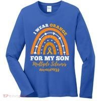 Rainbow I Wear Orange For My Son Multiple Sclerosis Great Gift Women's Long Sleeve Shirt thumb 0